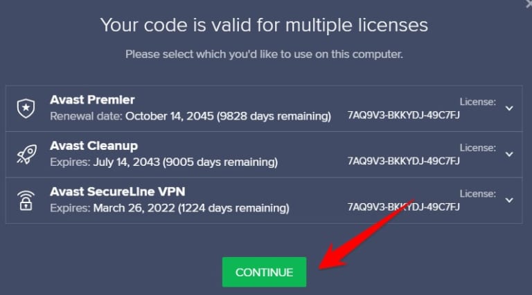 remove avast secureline license